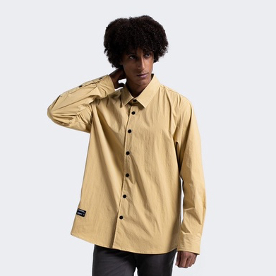 Greenlight Original Jaket Semi Coach Nylon Spandex Model Kemeja Casual Pria Cream 011022