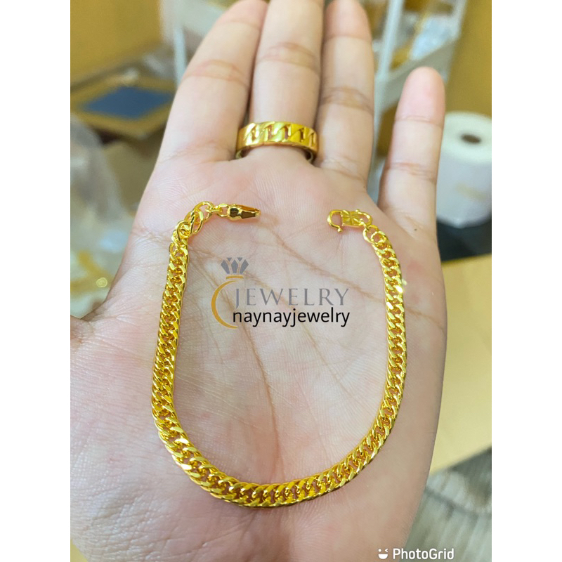 Set Gelang + cincin / lempis warna 24k