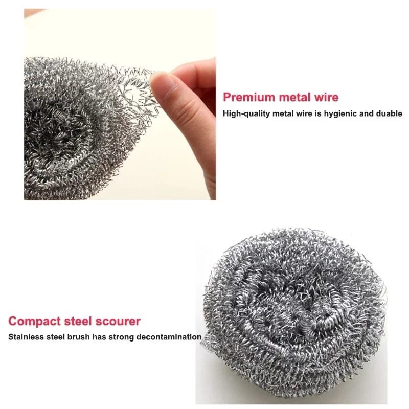 Sabut Kawat Sabut Stainless Spon Kawat Besi Cuci Piring Anti Karat Spons panci wajan Scourer Ekonomis