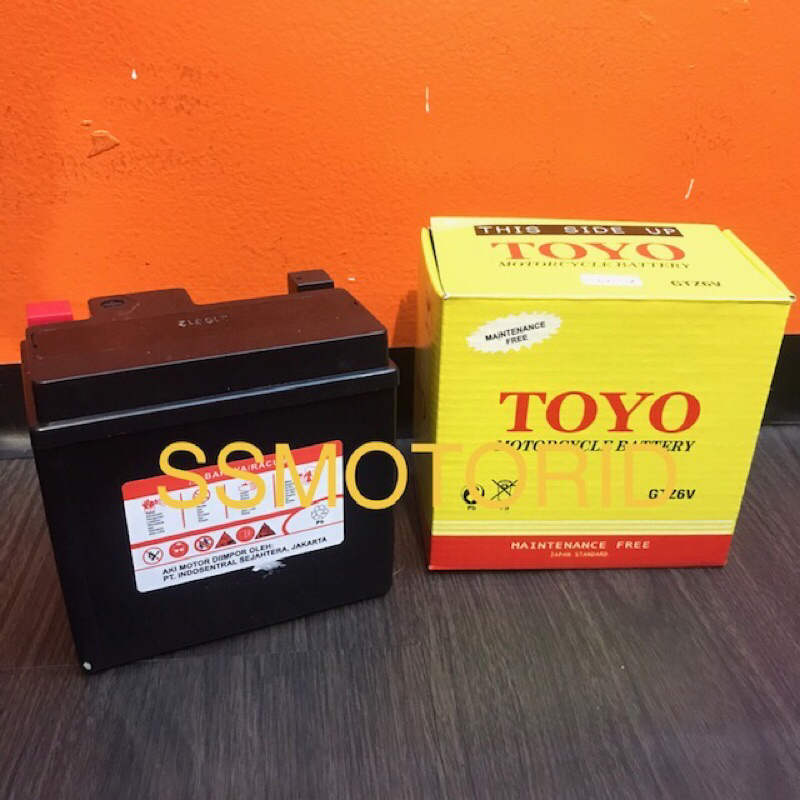 AKI KERING TOYO GTZ6V MOTOR Vario 125 Old / Vario 125 150 LED / Satria FU 150 ORIGINAL 100% Tahan La