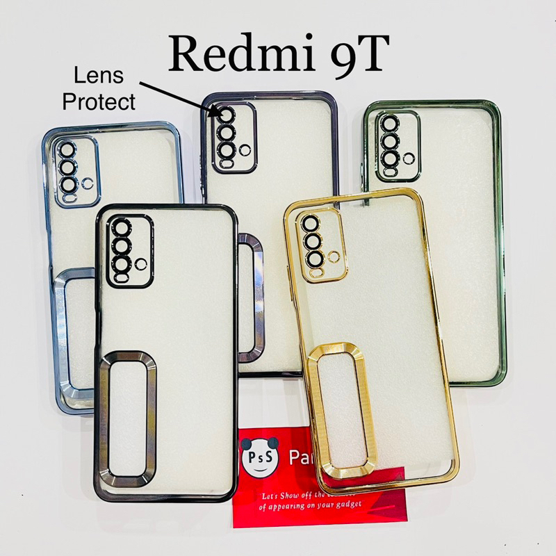 Softcase Redmi 9T Lens Protector Circle Chrome Logo Clear Case