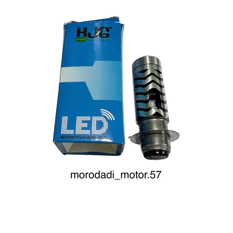 Lampu utama LED H6 merk HJG laser jauh dekat putih kuning plus senja biru universal semua motor vari