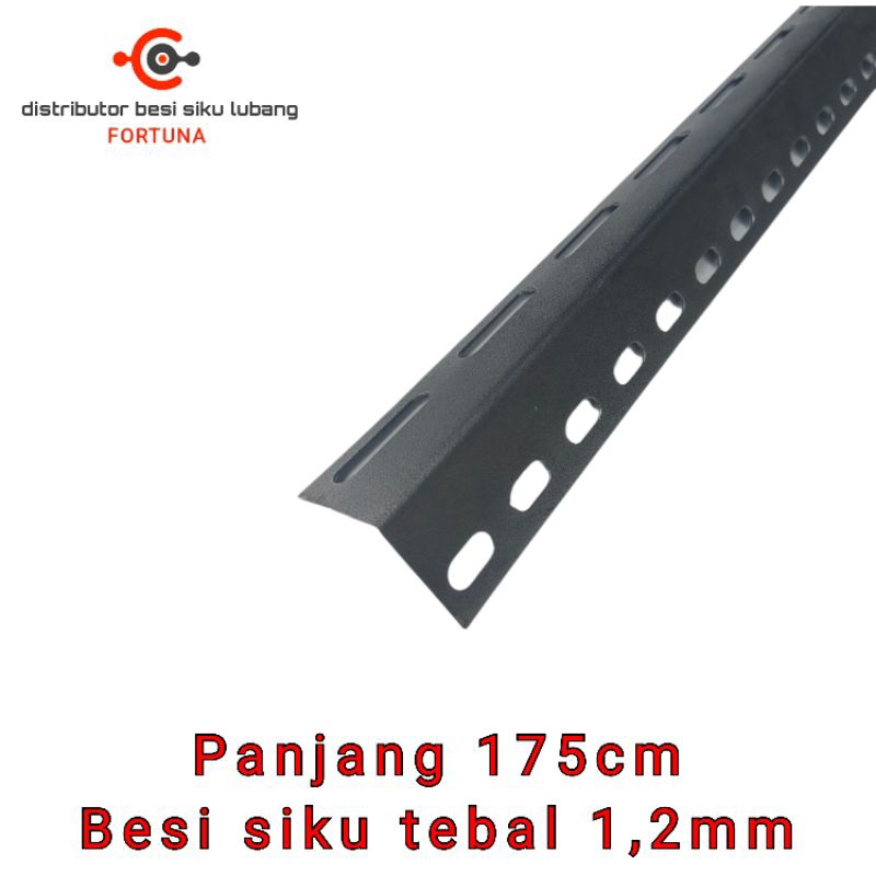besi siku lubang tebal 1,2mm panjang 175 cm buat rak besi siku serbaguna