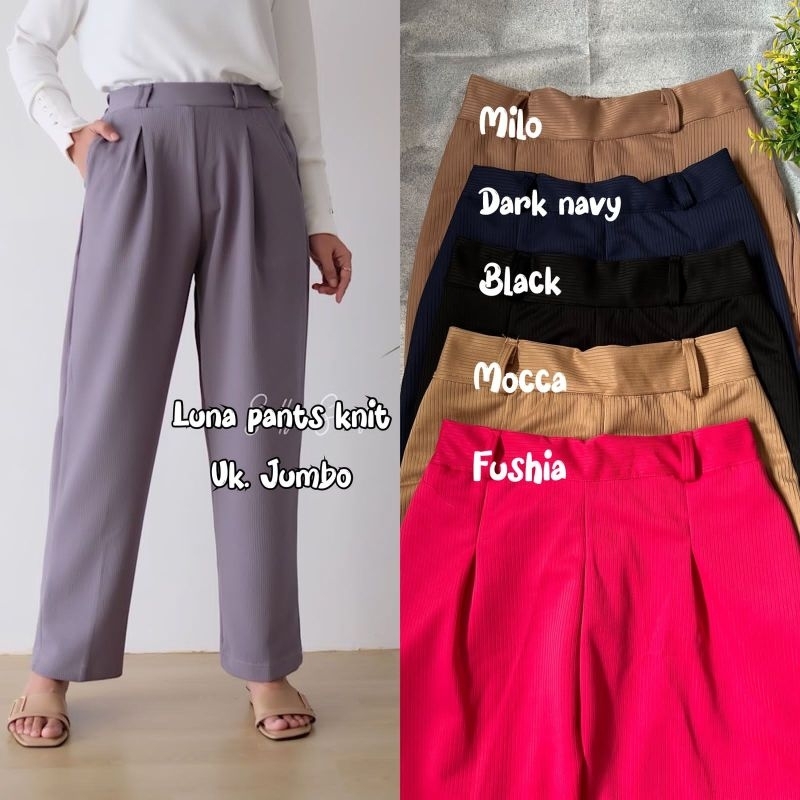 LUNA BASIC PANTS KNIT PREMIUM JUMBO BB 55-85KG