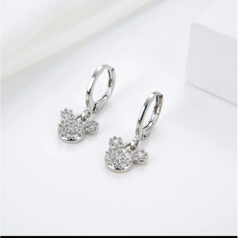 ANTING MICKEY MOUSE SILVER KOMBINASI PERMATA