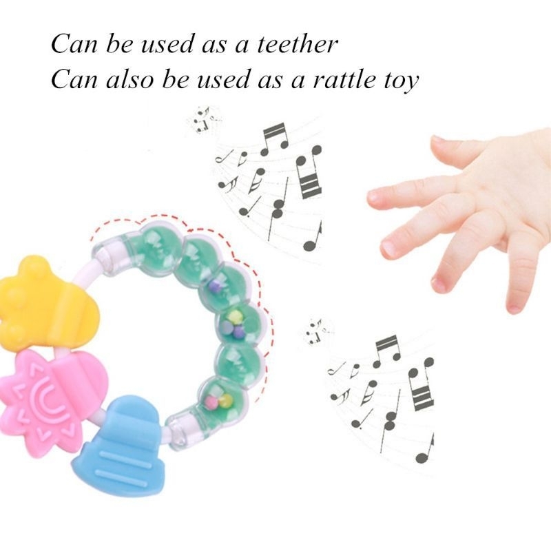 Mainan Gigitan Bayi Teether Rattle Ring BPA Free