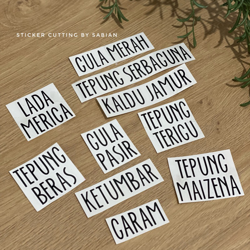 STICKER CUTTING READY STOCK (tinggi 2cm)