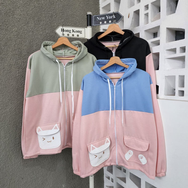 Sweater wanita CATTIE POCKIE ZIPPER