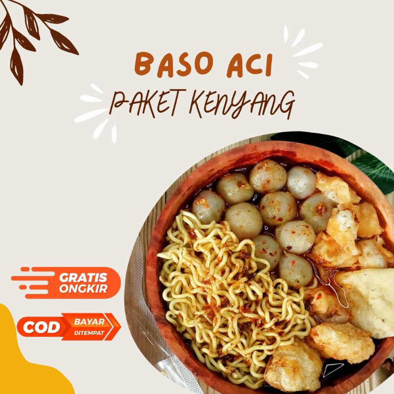 

Baso Aci Paket Kenyang isi 10pcs/Baso Aci Baraya Khas Garut/Boci Homemade Pedas Daun Jeruk/Baso Aci Lengkap plus mie