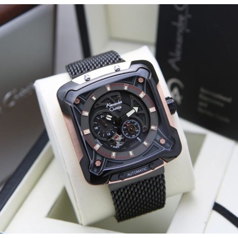 jam tangan pria original ALEXANDRE CHRISTIE AC3039MC AUTOMATIC RANTAI