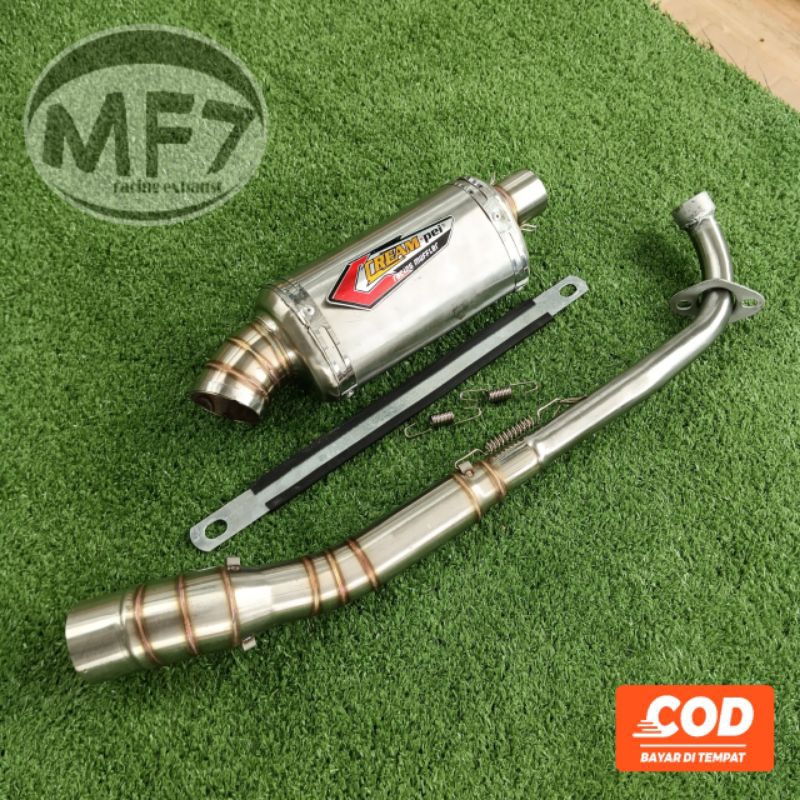 Knalpor Racing Creampei Oval/Knalpot Motor 4 Tak Bebek