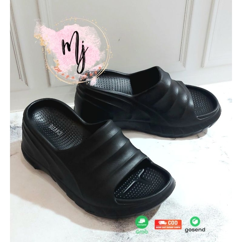 MEGA JAYA Sandal WEDGES 9cm wanita korean style balance E8080 sandal selop wedges