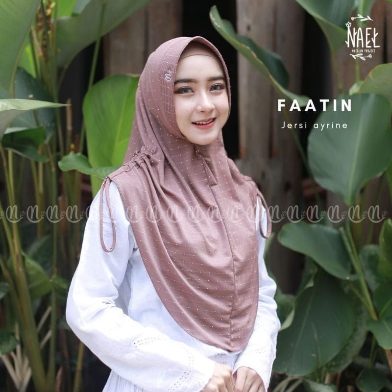 Hijab Instan FAATIN By Nael ORI  Jilbab Bergo Pad Jersey Ayrine Serut Premium