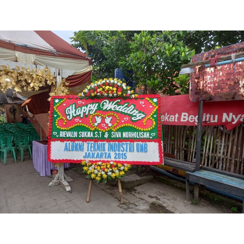 karangan bunga papan Happy wedding, serang, Pandeglang, Cilegon, Rangkasbitung