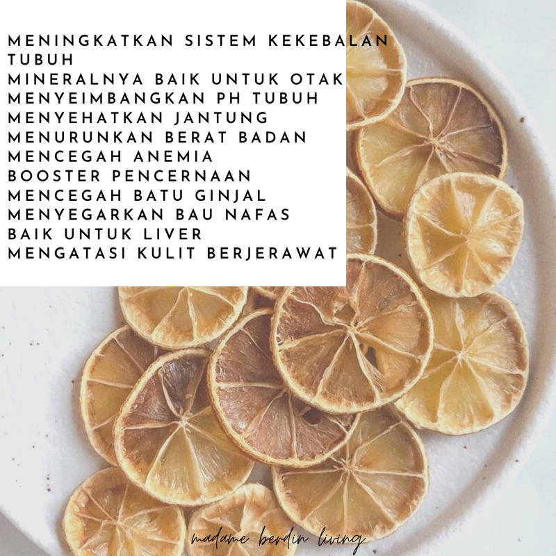 ORGANIC DRIED LEMON SLICE 100gr Berdin studio by Madame Berdin | LEMON KERING ORGANIK 100gr | Lemon Kering irisan