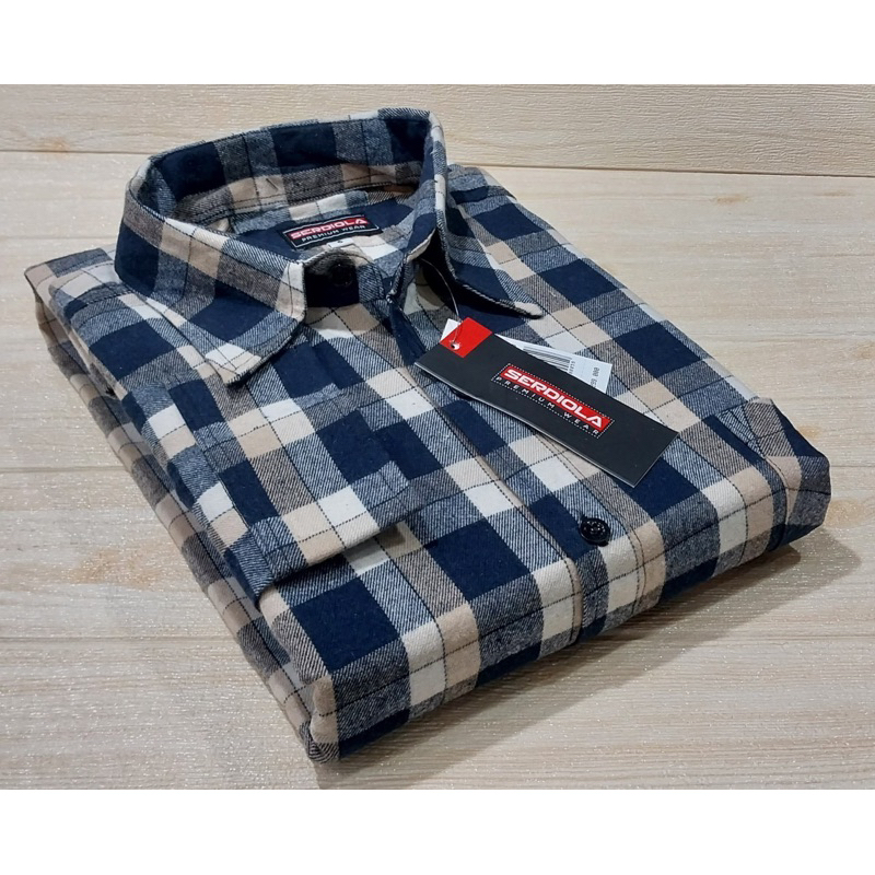 kemeja flanel super jumbo pria 5XL-6XL lengan panjang/kemeja big size import motif kotak