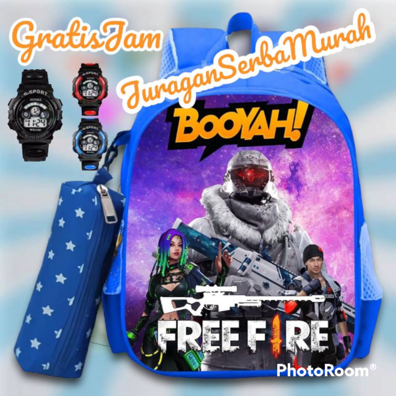 Tas Ransel Sekolah TK SD Karakter FreeFire Booyah Murah