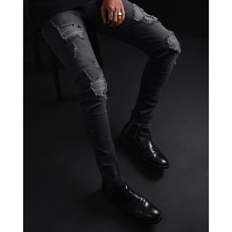RUCAS SEASON 11 GREY CAVIAR LEATHER HRANS [ORIGINAL] GRAND COMBINATION /  Jacket Denim Rucas [ORIGIN