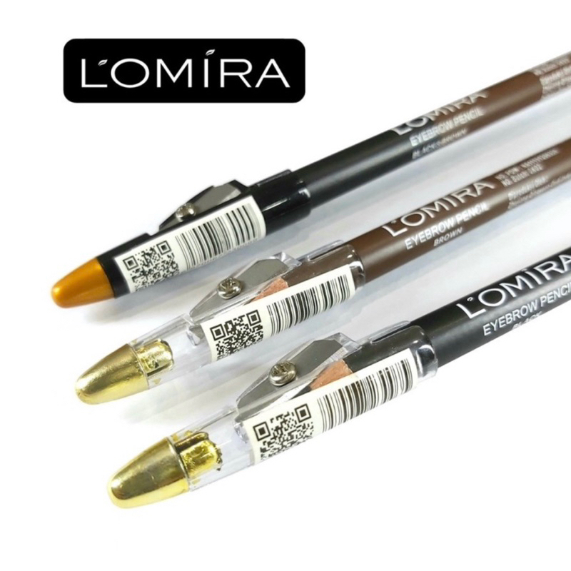 Lomira Eyebrow Pencil With Brush Black, Black Brown, Brown