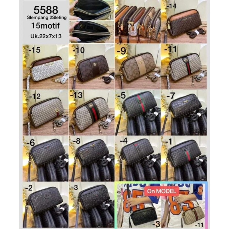 NEW ITEM tas selempang / sling ovale 2 ruang import kode 5588