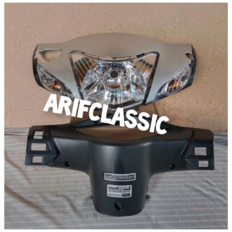 batok totok kepala depan plus lampu depan sein supra fit new fit x silver