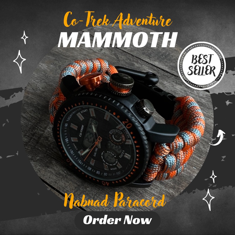 Jam Tangan Cotrek Co-Trek Co Trek Adventure Seri Mammoth CACO 0061 Strap Paracord Military Tactical 