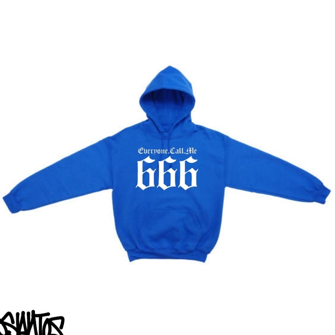LXNTX Hoodie Pria Pakaian Pria 666 Blue