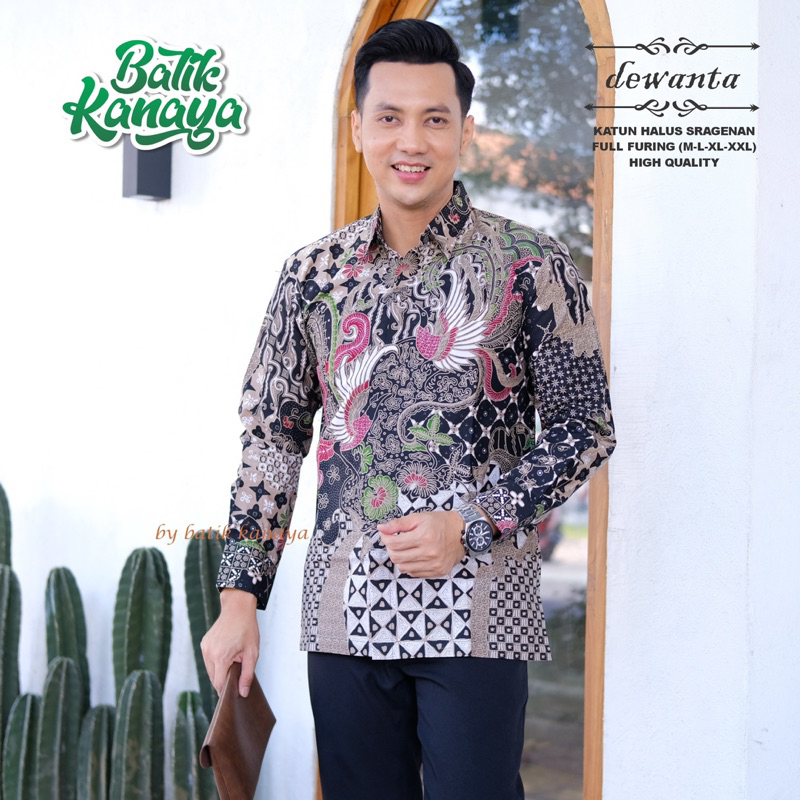 DEWANTA Baju Batik pria Full Furing Bahan Katun PREMIUM