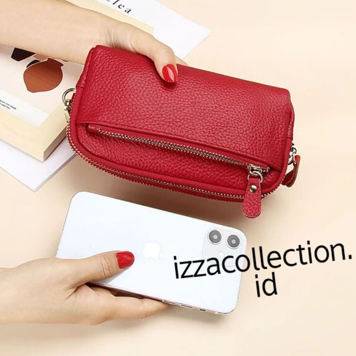 Dompet Wanita Panjang 3 Resleting / Ruang Muat Hp 7 inch dan uang Pouch import KOREA Murah Serbaguna Kosmetik Makeup Papirut viral kekinian Terbaru 2022