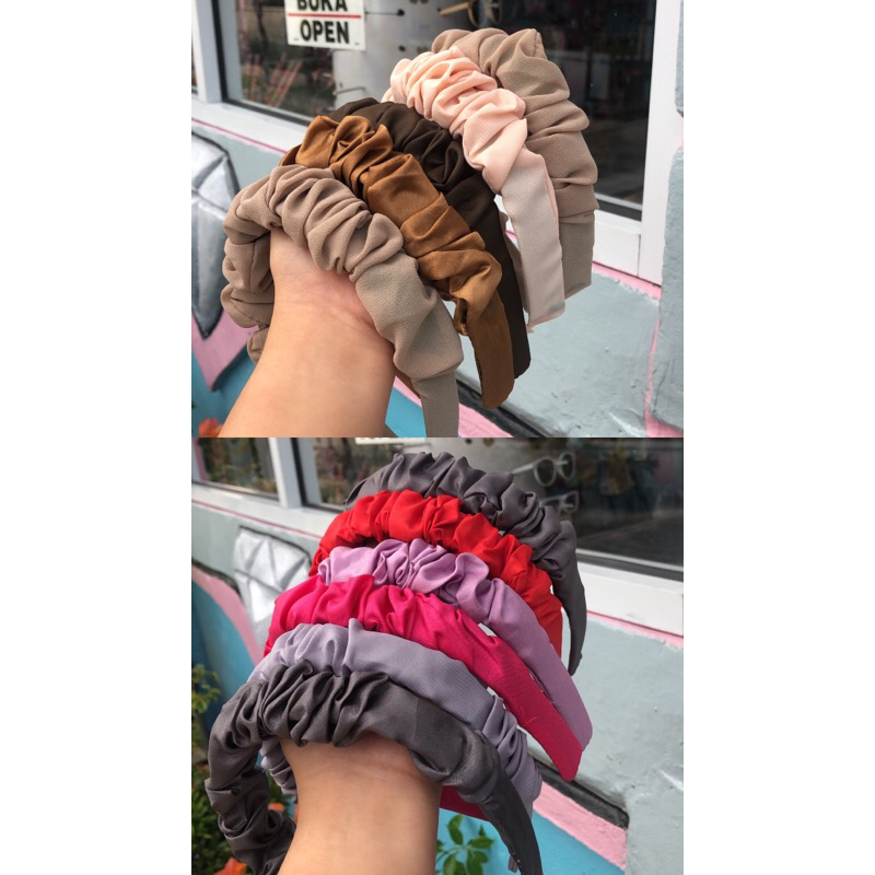 Bando Kerut Scrunchie / Bando Scrunchie / Bando Kerut / Bando scrunhie kerut gaya korea / BANDO KORE