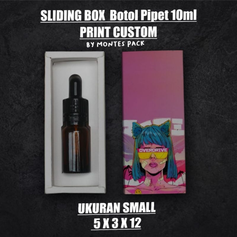 

SLIDE BOX SMALL CUSTOM PRINT / untuk botol pipet 10ml / Box sliding kecil custom