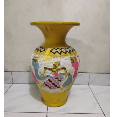 Guci Gerabah Vintage Kuning Kuno Jadul Antik