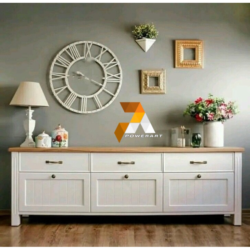 Meja TV Minimalis Cat duco Putih Rak TV Cabinet Tv Modern Bufet Tv Putih