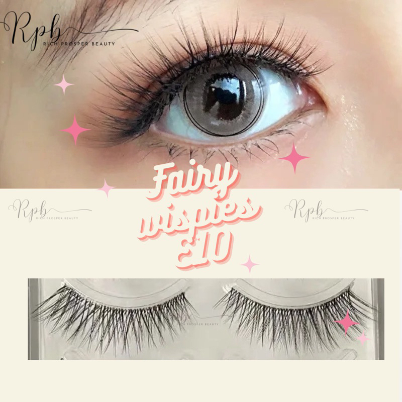 E10 - FAIRY WISPIES Air False Eyelashes Comic Eye Japanese Fake Eye Lashes Extension Clear Band Natural Nude Makeup Little Devil