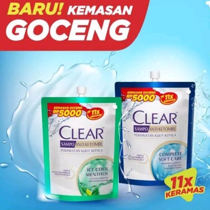 CLEAR shampoo Pouch 55ml anti ketombe