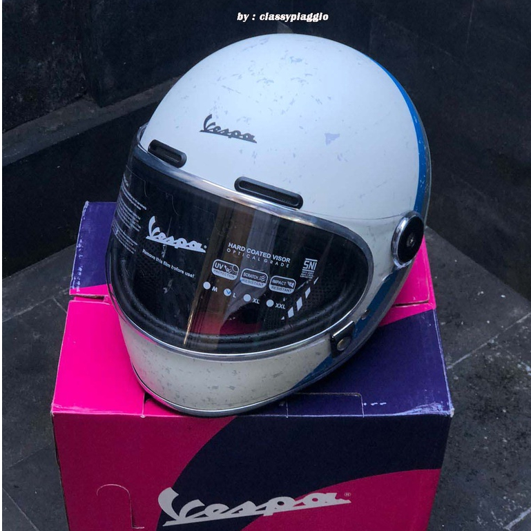 Helm Vespa Original Piaggio Full Face White