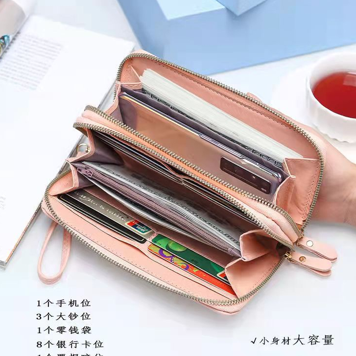 COD Dompet Wanita Resleting Panjang Dempet Wanita Panjang Tali Murah Long Wallet Azalery D69