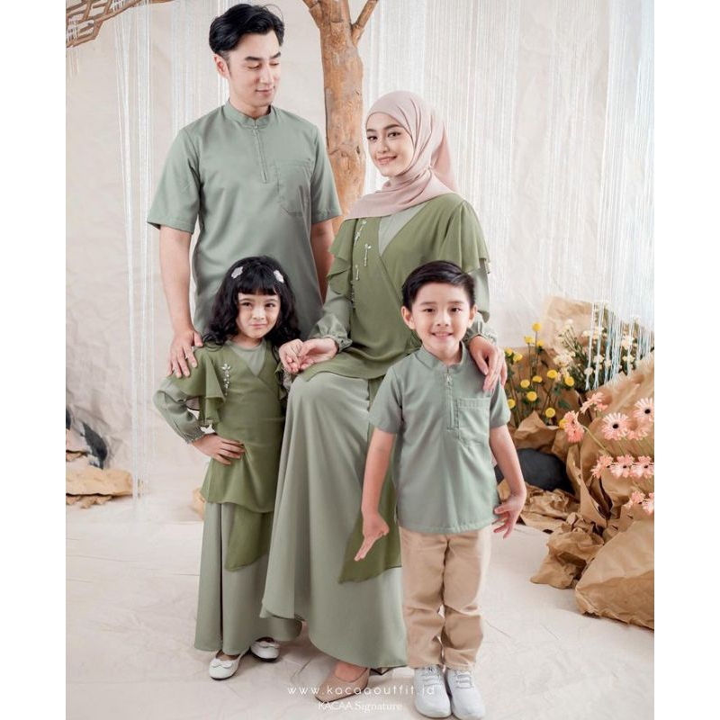 Dress Couple Mom and kids Dress lebaran gamis lebaran Baju lebaran couple kualitas butik