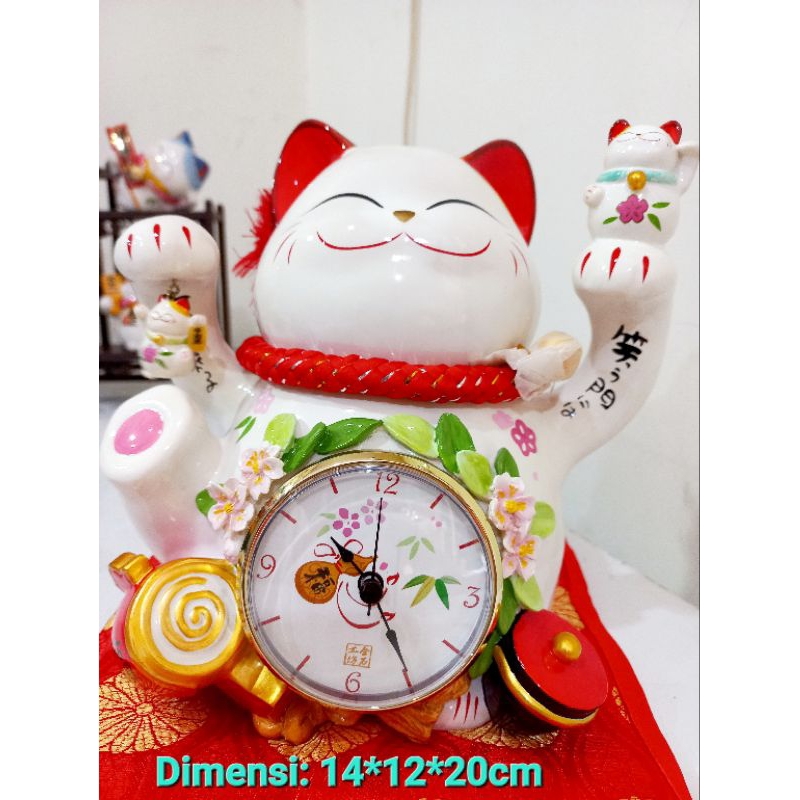 Manekineko Jam / Pajangan Kucing Hoki Jam / Manekoneki Jam / Neko / Lucky Cat