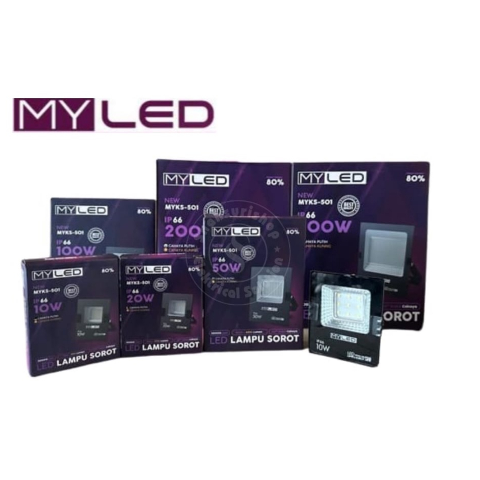 MYLED FLOOD LIGHT 50W 50 WATT IP66 LAMPU SOROT MURAH TERANG BERGARANSI