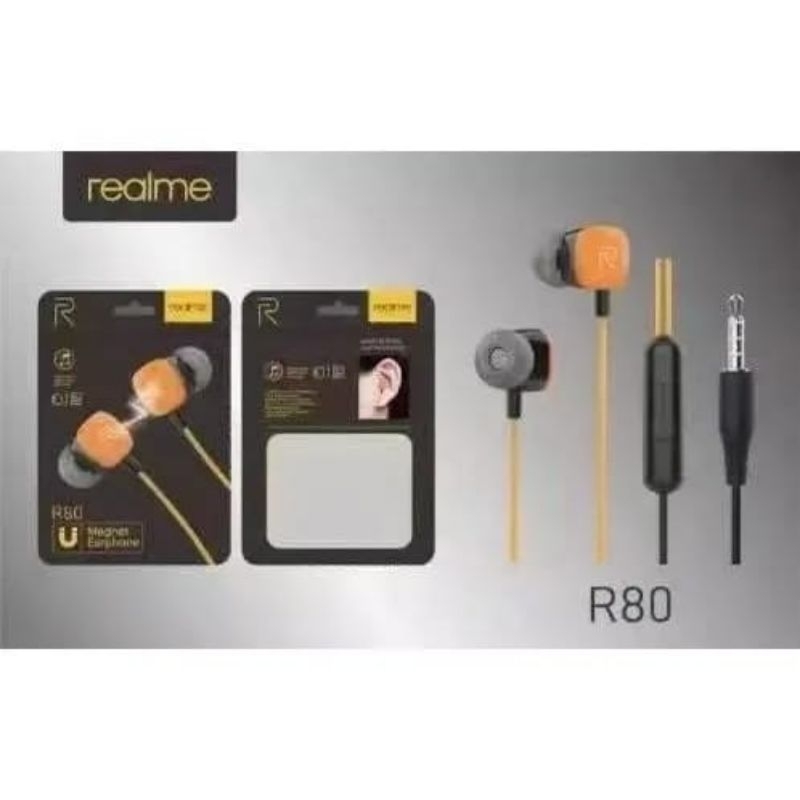 Headset Realme R80 MIC Packing Plastik Handsfree Realme R80 Pack Plastik Earphone Realme R80 Packing Plastik