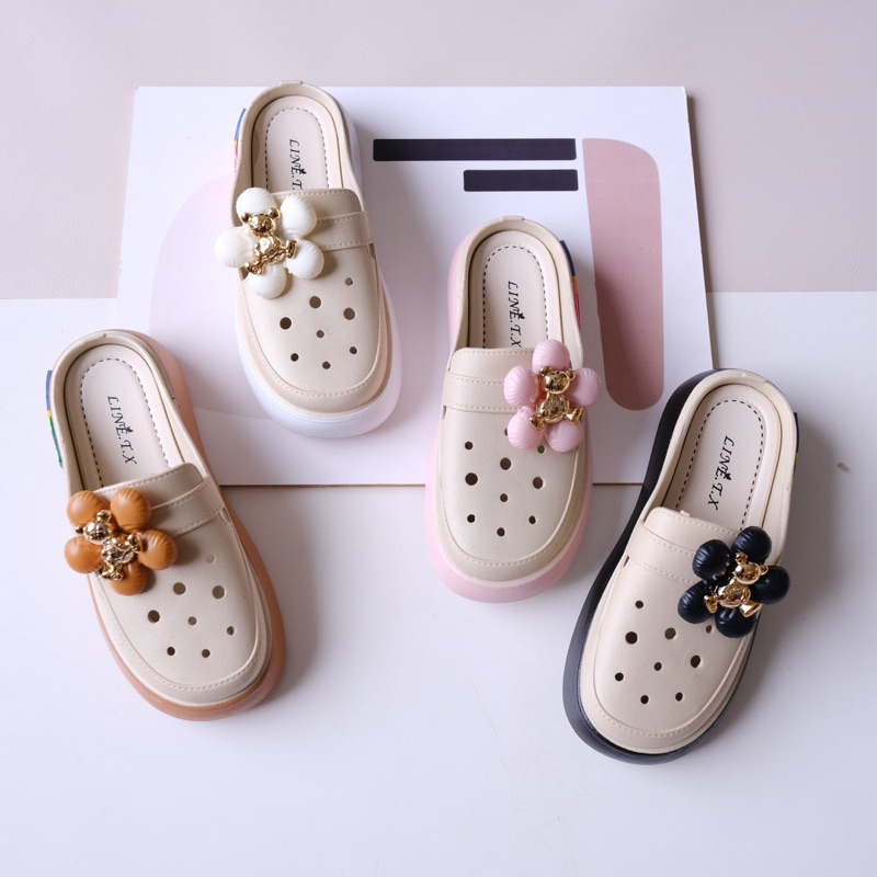 Flower Bear Slip On Sandal / SANDAL WANITA TERBARU