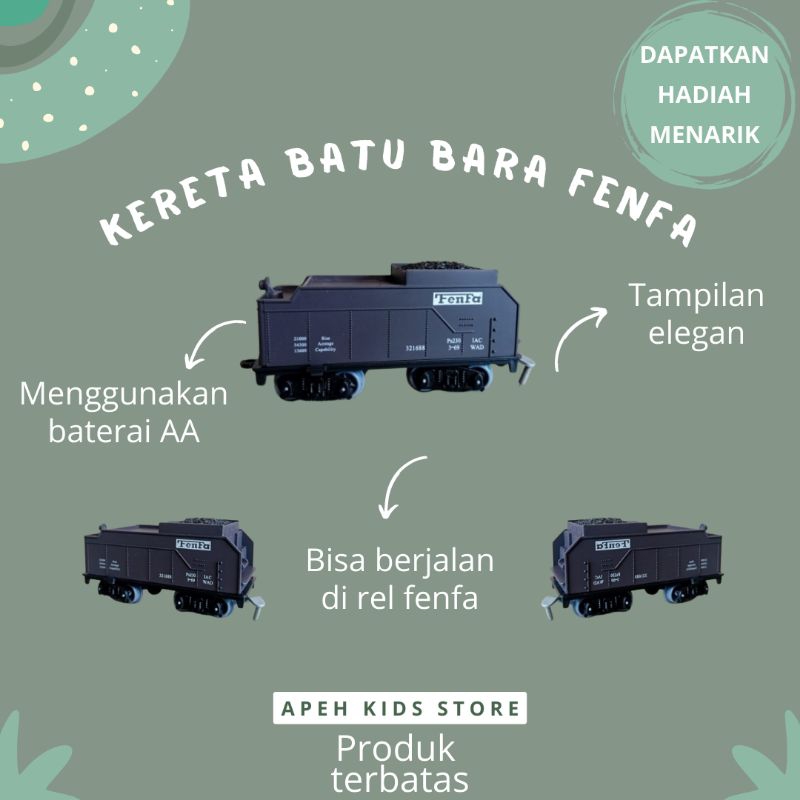 Mainan Gerbong Batubara kereta api Fenfa Original