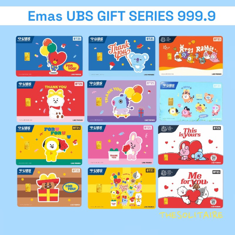 UBS LOGAM MULIA BT21 TIGER / BTS GIFT SERIES TATA KOYA RJ SHOOKY MANG CHIMMY COOKY VAN/ V BTS JIMIN 
