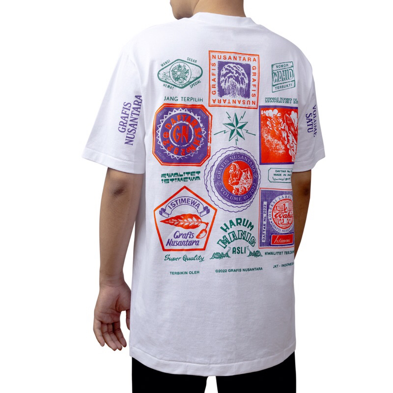 Kamengski - Grafis Nusantara Label Kwaliteit White Short Tee