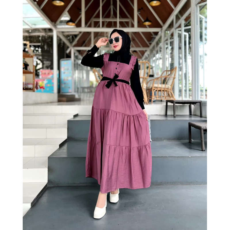 HUSNA DRESS/GAMIS REMAJA TERBARU 2023/DRESS POLOS POLO LINEN