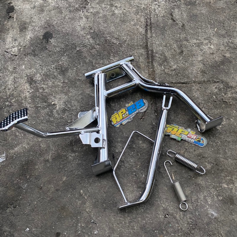 STANDAR 1 SET CHROME MATIC BEAT SCOOPY VARIO 110 RING 17 / STANDAR TENGAH DAN STANDR SAMPING RING 17 MATIC BEAT CARBU BEAT FI BEAT ESP SCOOPY CARBU SCOOPY FI SPACY VARIO 110 CARBU VARIO 110 INJEKSI