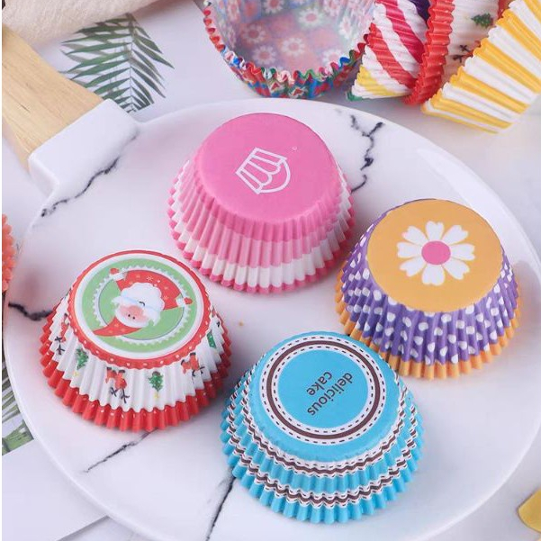 100pcs Muffin Colorful Cupcake Paper Cups Cake Baking Box Cup Case Cup Cake baking paper