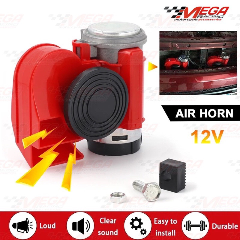 KLAKSON KAPAL COMPACT HORN DUAL TONE STEREO TROMPET ANGIN 12V SET RILEY KOMPLIT UNIVERSAL MOTOR &amp; MOBIL