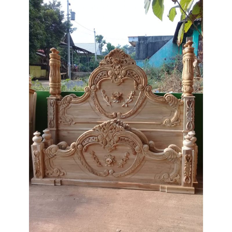 Dipan Tempat tidur Cinta / Dipan cinta kayu jati Mentahan